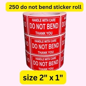250 Do not bend  thank you sticker roll 2"X1"